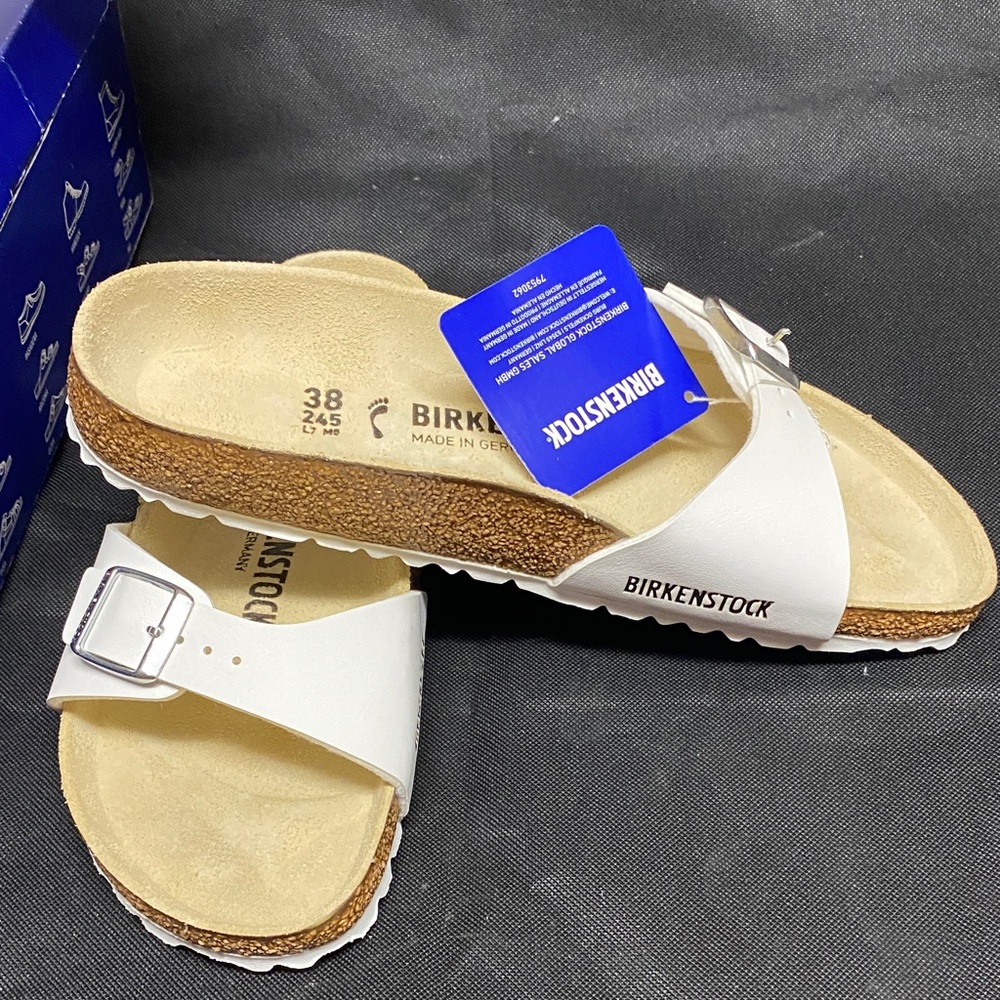 Birkenstock White Slide Sandals